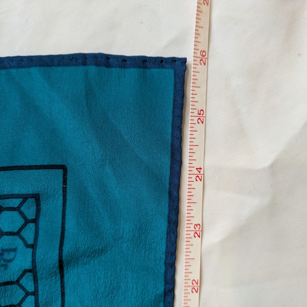 Dior Teal Honeycomb Pattern Scarf - Picture 6 of 6
